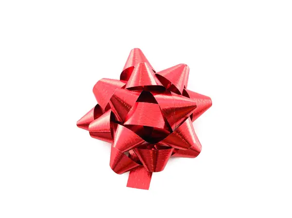 kırmızı kurdele beyaz arkaplanda izole edildi