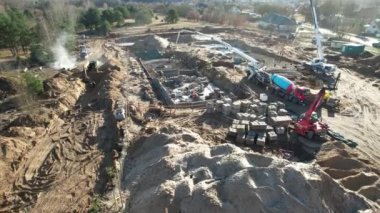 Yeni bir konut inşaatı, İHA 'nın hava manzarası..