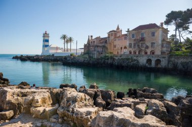 Portekiz, Cascais 'deki Santa Marta Deniz Feneri ve Sahil Binaları