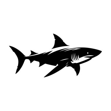 Majestic Shark Silhouette Gliding Through the Ocean clipart