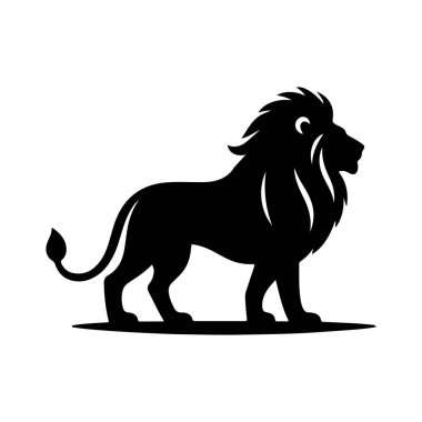 Savannah 'da asil aslan silueti gürlüyor.