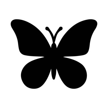 Çiçek Arkaplanda Zarif Kelebek Silueti