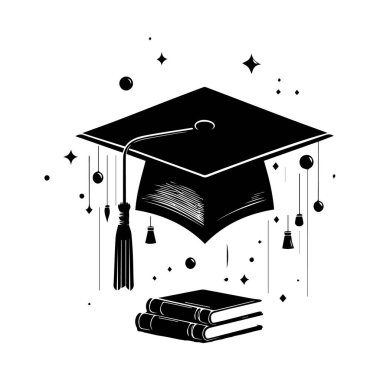 İlham verici Grafikler için Yaratıcı Mezuniyet Şapkası Silüeti
