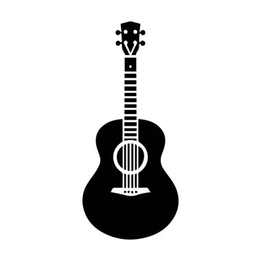 Müzik ve Sanat Tutkuları için Zarif Gitar Silüet Vektörü