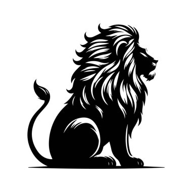 Dynamic Lion Silhouette Vector for Strong and Elegant Creations clipart