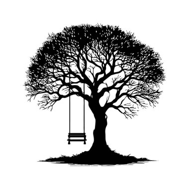 Yıldızlı Büyüleyici Gece Ağacı Silüeti