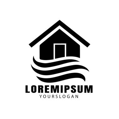 Yapraklı Ev: Çevre dostu yaşam için bir logo şablonu