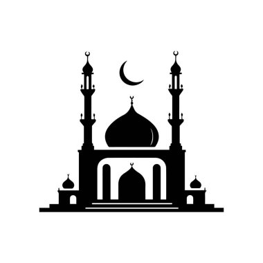 A Majestic Mosque Silhouette in Elegant Vector Art clipart