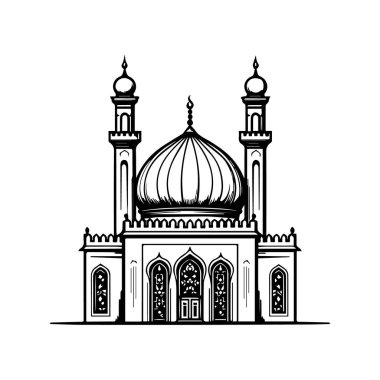 Zarif Vektör Sanatında Görkemli Cami Silüeti