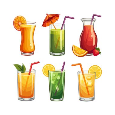 Cam vektör tarzında taze meyve suyu