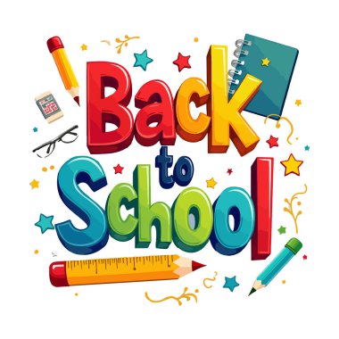 Okula Dönüş Çizgi Filmi Vektör İllüstrasyonu