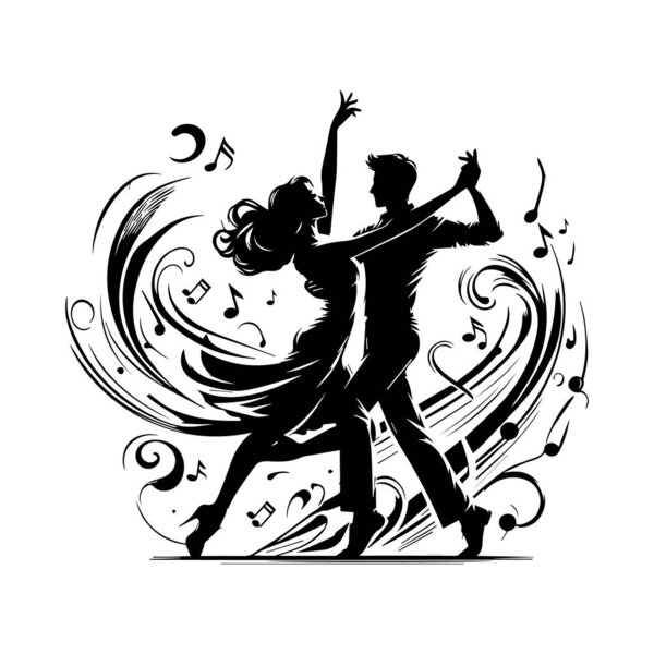 Безвременная любовь в танце: танцевальный силуэт пары