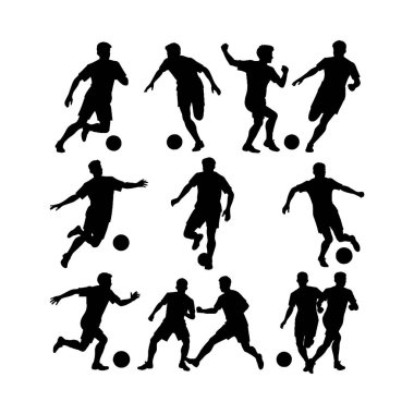 Dynamic Football Siluet Vektör Sanatında Oyun