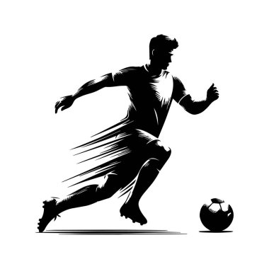 Dynamic Football Siluet Vektör Sanatında Oyun
