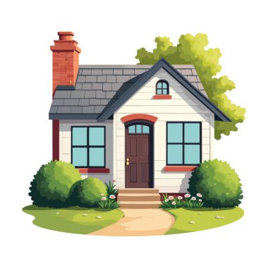 Gayrimenkul ve mimari konsepti için modern ev illüstrasyon vektörü