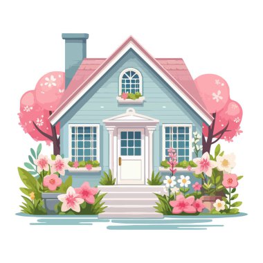 Gayrimenkul ve mimari konsepti için modern ev illüstrasyon vektörü