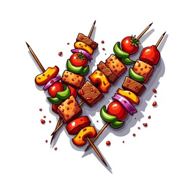 BBQ Izgara Gıda Kavramsal Vektör İllüstrasyonu