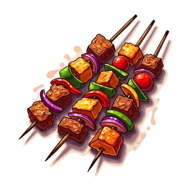 BBQ Izgara Gıda Kavramsal Vektör İllüstrasyonu