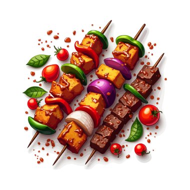 BBQ Izgara Gıda Kavramsal Vektör İllüstrasyonu