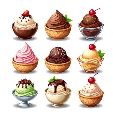 Delicious ice cream dessert vector illustration clipart