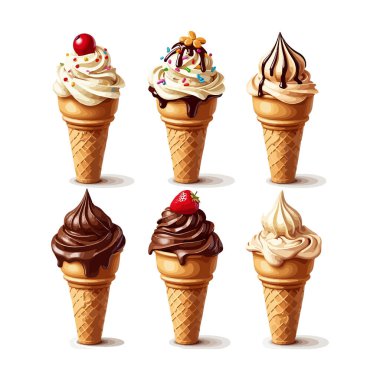 Lezzetli dondurma tatlı vektör çizimi