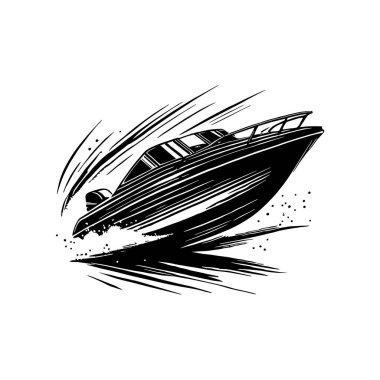 Sürat teknesi silueti, sürat teknesi, sürat teknesi çizimi.