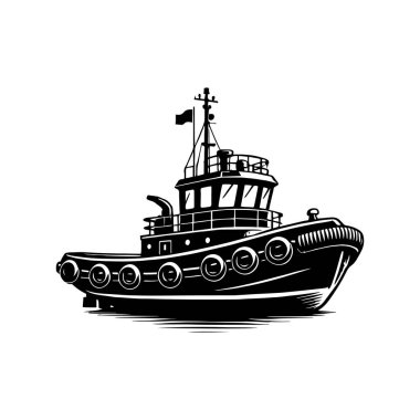 Balıkçı tekneleri siluet vektör çizimi