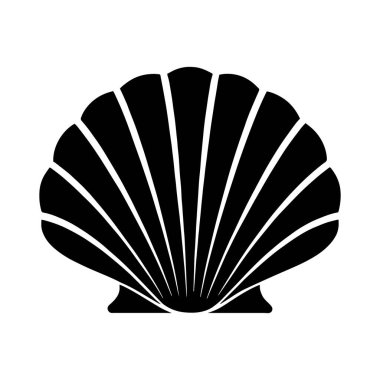 Deniz kabuğu kabuğu silueti vektör sanat çizimi