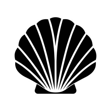 Deniz kabuğu kabuğu silueti vektör sanat çizimi