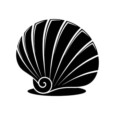 Deniz kabuğu kabuğu silueti vektör sanat çizimi