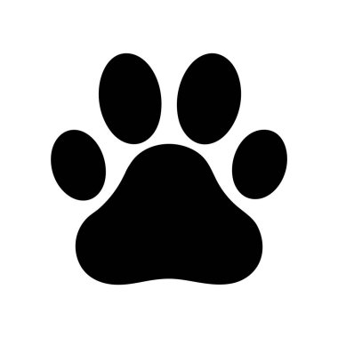 Hayvan pençesi silueti. Evcil hayvan temalı tasarım için mükemmel. vektör çizimleri.