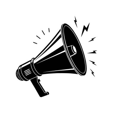 Hoparlör megafon siluet simgesi