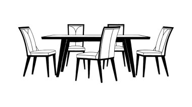 Yemek takımı siluet sanat vektörü çizimi