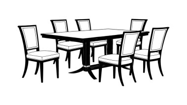 Yemek takımı siluet sanat vektörü çizimi