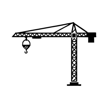 Beyaz arkaplanda vinç silueti çizimi