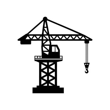Beyaz arkaplanda vinç silueti çizimi