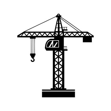 Beyaz arkaplanda vinç silueti çizimi