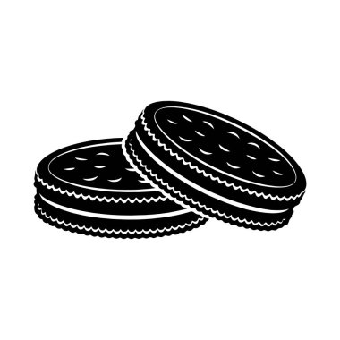 Beyaz arkaplanda çerez silueti vektör simgesi