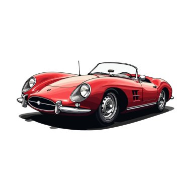 Klasik retro araba vektör çizimi, klasik retro özel araba tasarım şablonu,