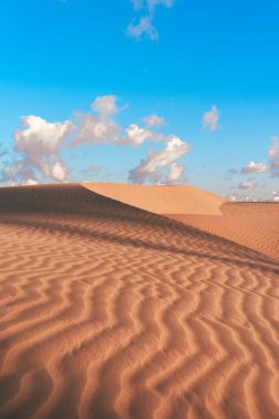 Fas, Afrika 'daki Sahara Çölü' nün kum tepeleri