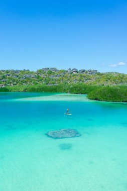 Mavi sulu mavi bir göl.