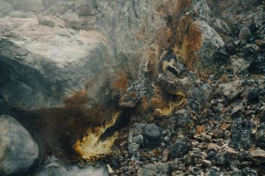 Volkanik kaya dokusu ve arka plan. Taş dokusu.