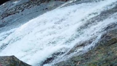 Dağ suyu kayaların arasından akıyor.