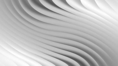 Beyaz eğri dalgaları soyut hareket arkaplanı. Kusursuz döngü canlandırması