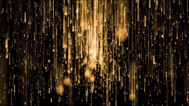 Altın çerçeve parçacıkları altın bokeh etkinliği karavan ödülleri sinematik konser açılışları lüks sunum arka plan döngüsü