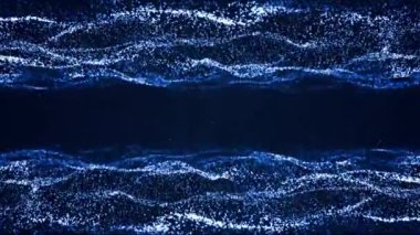 Soyut dijital parçacık dalgası ve ışıklar arkaplan, animasyon dijital veri siber veya teknoloji arkaplan kavramı.