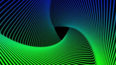 Parlak yeşil ışıklar neon jemoetric parlayan kaleydoskop ipek gradyan animasyon soyut hareket sahne arkaplanı gösteriyor. Kusursuz döngü 4k