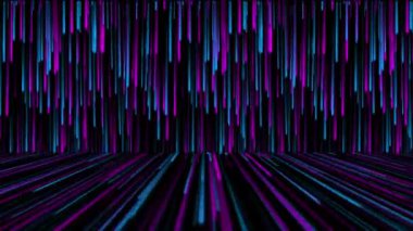 Parçacıkların neon yağmurları, düşen çizgi arkaplanı, parlayan parlak parçacık akışının hareketi. sonbahar arka plan animasyonu. Parlak parçacıklar yere düşüyor. Kusursuz döngü.