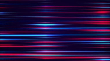 Soyut neon mavi ve mor hız çizgisi arkaplanı. Işık akışı. Hareketli grafik tasarım. Dijital, teknoloji, siber uzay, siber punk ya da gelecekçi konsept için modern görsel efekt arka planı. 4k
