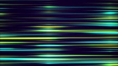 Soyut Neon Arkaplanı. Hızlı Mavi Işınlar Soldan Sağa Parlak Çizgiler, Sanal Gerçeklik, Işık Hızı. 3B Canlandırma.